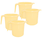 Heart Home Square Large Plastic Bathroom Mug, 2 Litre- Pack of 4 (Cream)-50HH0847
